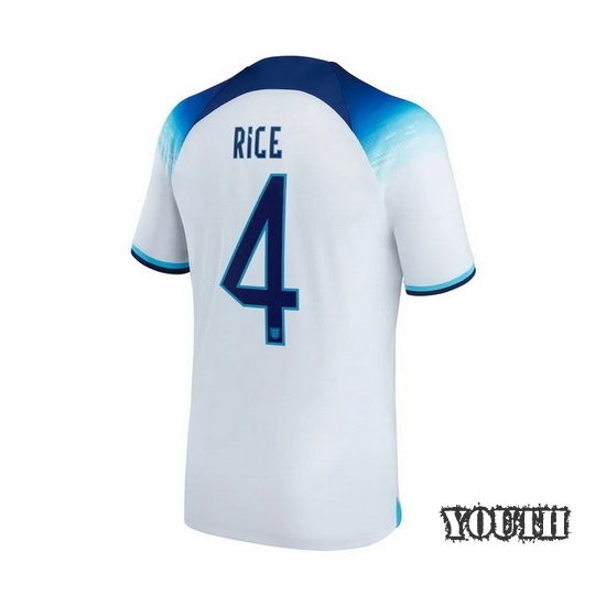 22/23 Declan Rice England Home Youth Soccer Jersey