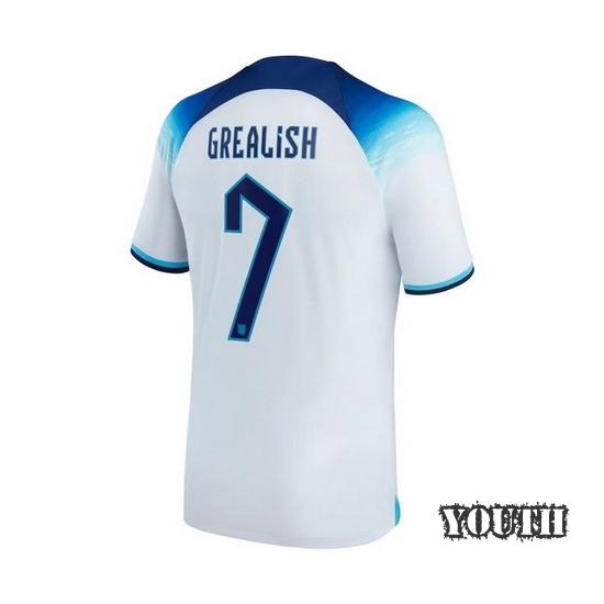22/23 Jack Grealish England Home Youth Soccer Jersey
