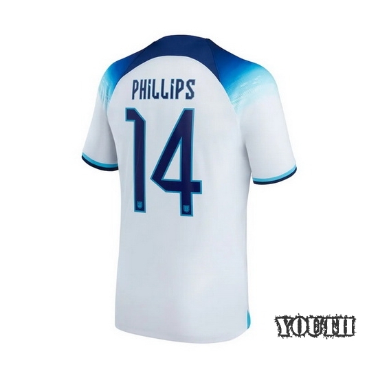 22/23 Kalvin Phillips England Home Youth Soccer Jersey