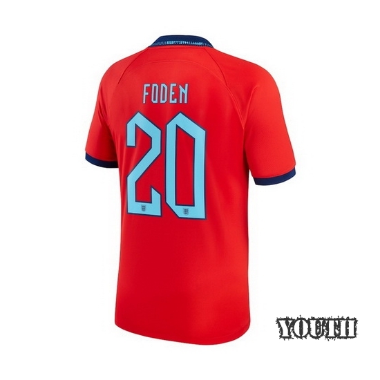2022/23 Phil Foden England Away Youth Soccer Jersey