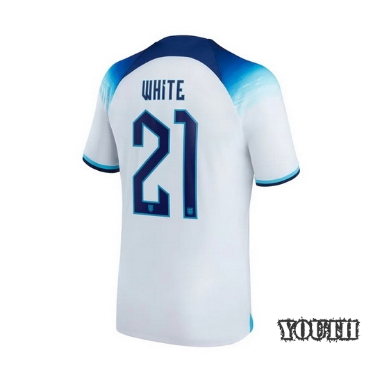 22/23 Ben White England Home Youth Soccer Jersey
