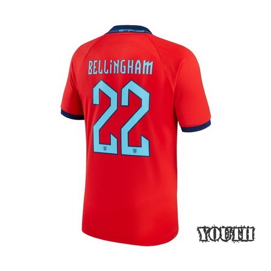 2022/23 Jude Bellingham England Away Youth Soccer Jersey