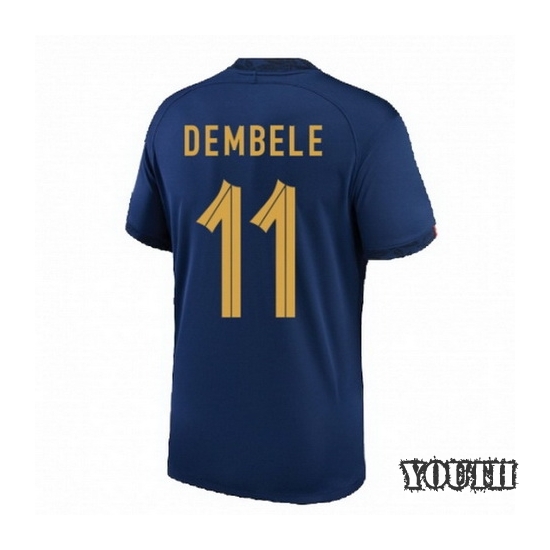 22/23 Ousmane Dembele France Home Youth Soccer Jersey