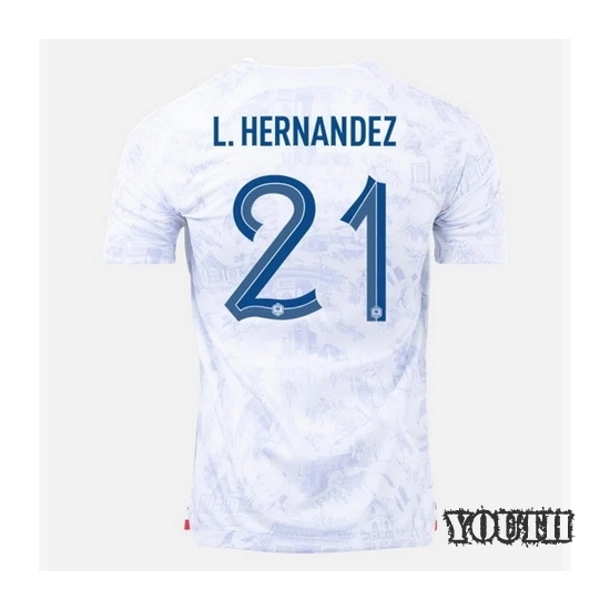 2022/23 Lucas Hernandez France Away Youth Soccer Jersey