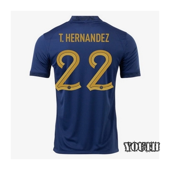 22/23 Theo Hernandez France Home Youth Soccer Jersey
