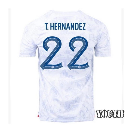 2022/23 Theo Hernandez France Away Youth Soccer Jersey