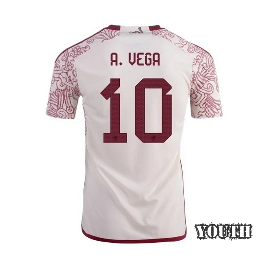 2022/23 Alexis Vega Mexico Away Youth Soccer Jersey