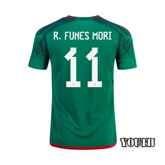 22/23 Rogelio Funes Mori Mexico Home Youth Soccer Jersey