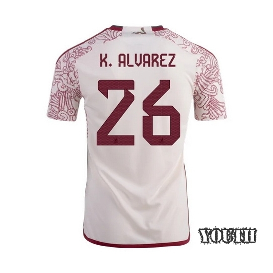 2022/23 Kevin Alvarez Mexico Away Youth Soccer Jersey