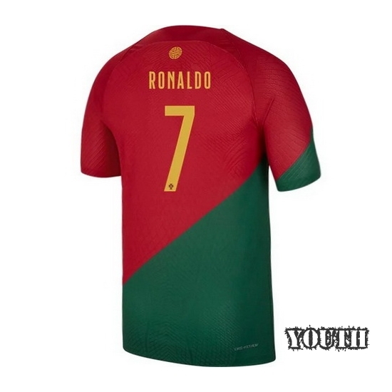 22/23 Cristiano Ronaldo Portugal Home Youth Soccer Jersey