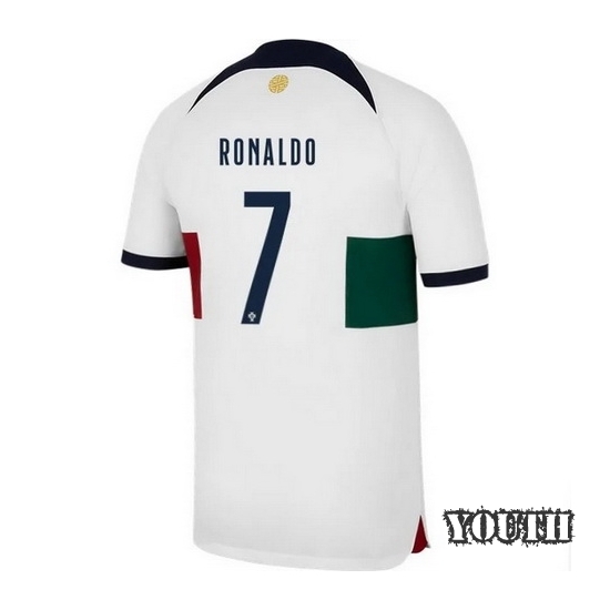2022/23 Cristiano Ronaldo Portugal Away Youth Soccer Jersey