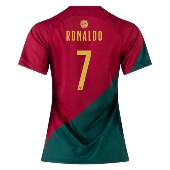 22/23 Cristiano Ronaldo Portugal Home Women's Soccer Jersey