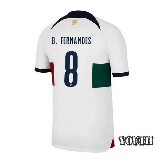2022/23 Bruno Fernandes Portugal Away Youth Soccer Jersey