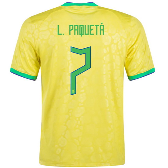 2022/23 Lucas Paqueta Brazil Home Men's Soccer Jersey