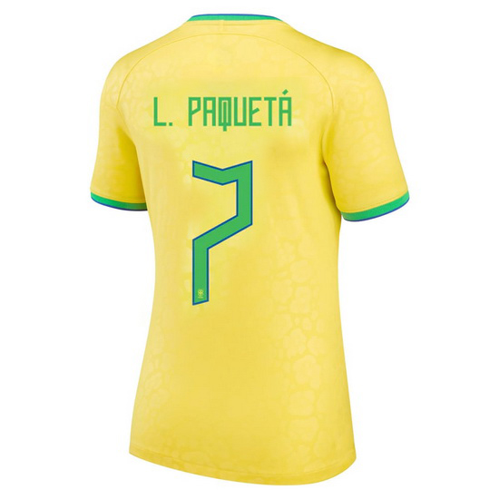 22/23 Lucas Paqueta Brazil Home Women's Soccer Jersey