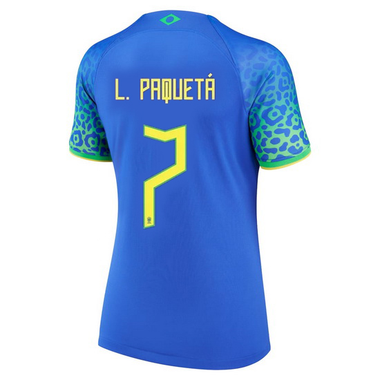 2022/2023 Lucas Paqueta Brazil Away Women's Soccer Jersey