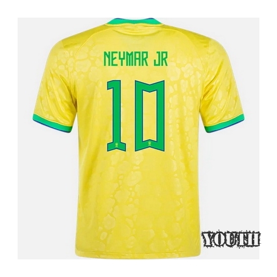 22/23 Neymar Brazil Home Youth Soccer Jersey