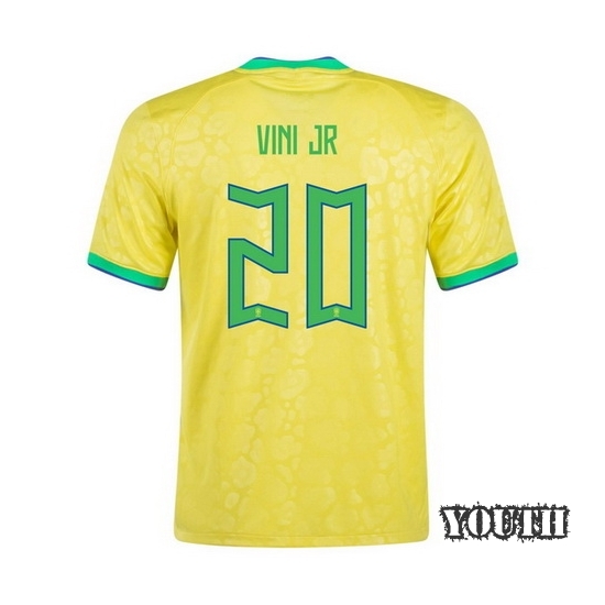 22/23 Vini Jr Brazil Home Youth Soccer Jersey