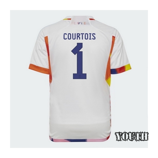 2022/23 Thibaut Courtois Belgium Away Youth Soccer Jersey