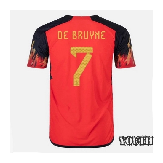 22/23 Kevin De Bruyne Belgium Home Youth Soccer Jersey - Click Image to Close