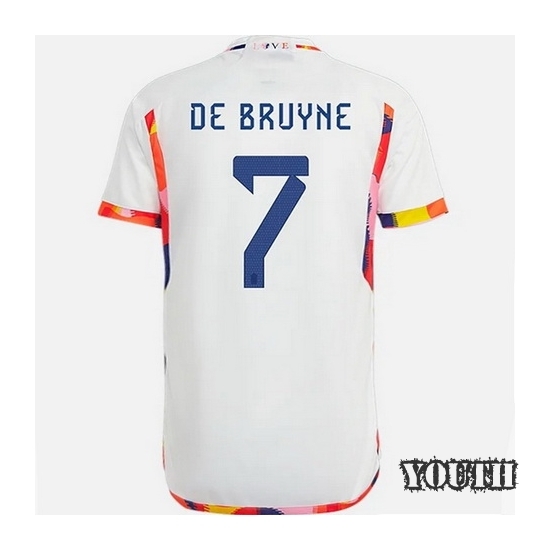 2022/23 Kevin De Bruyne Belgium Away Youth Soccer Jersey