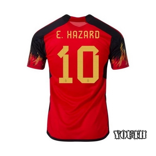 22/23 Eden Hazard Belgium Home Youth Soccer Jersey