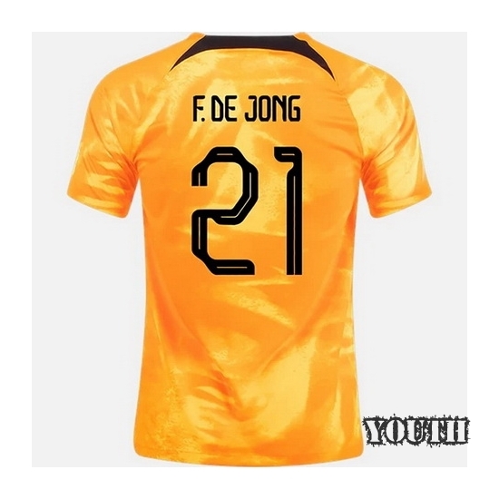 22/23 Frenkie de Jong Netherlands Home Youth Soccer Jersey