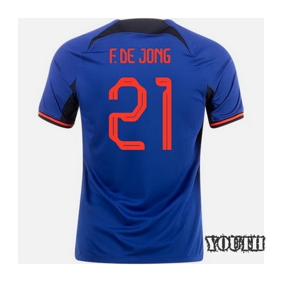 2022/23 Frenkie de Jong Netherlands Away Youth Soccer Jersey