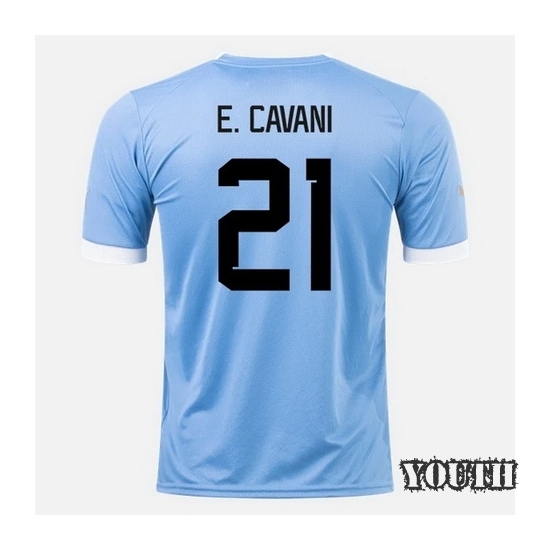 2022/23 Edinson Cavani Uruguay Away Youth Soccer Jersey
