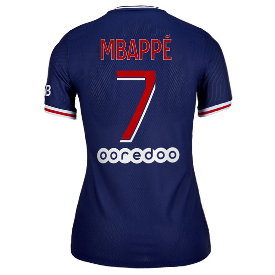 20/21 Kylian Mbappe PSG Home Women's Soccer Jersey