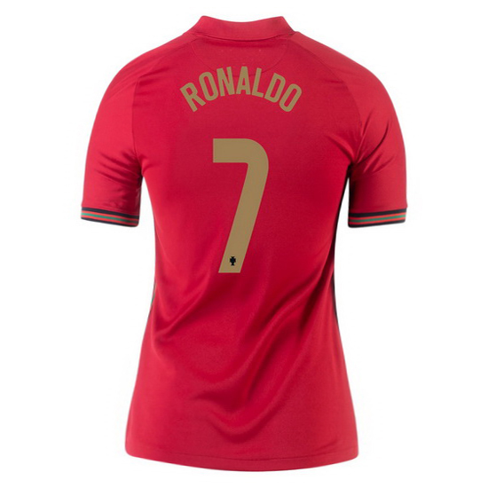 2020 Cristiano Ronaldo Portugal Home Women's Soccer Jersey - Click Image to Close