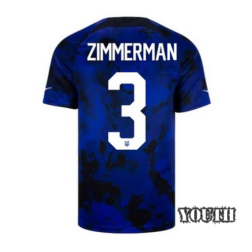 22/23 Walker Zimmerman USA Away Youth Soccer Jersey