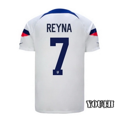 2022/23 Gio Reyna USA Home Youth Soccer Jersey