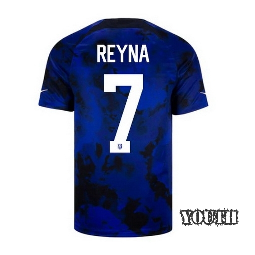22/23 Gio Reyna USA Away Youth Soccer Jersey