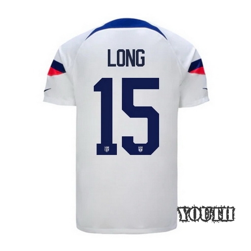 2022/23 Aaron Long USA Home Youth Soccer Jersey