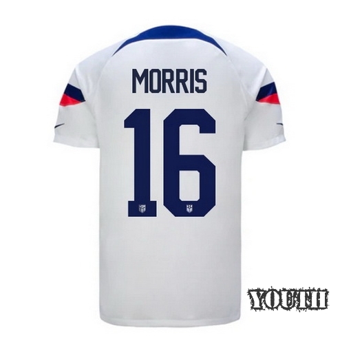 2022/23 Jordan Morris USA Home Youth Soccer Jersey