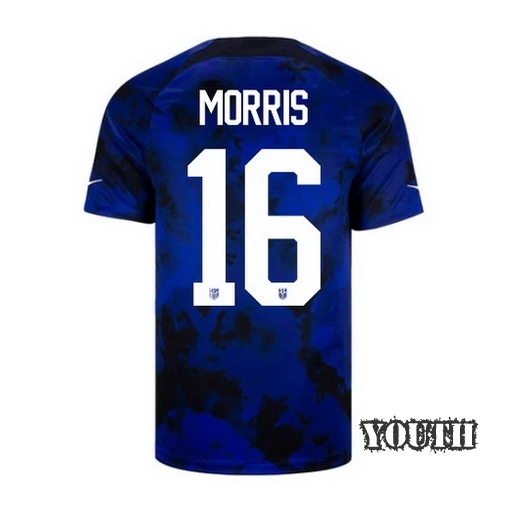 22/23 Jordan Morris USA Away Youth Soccer Jersey
