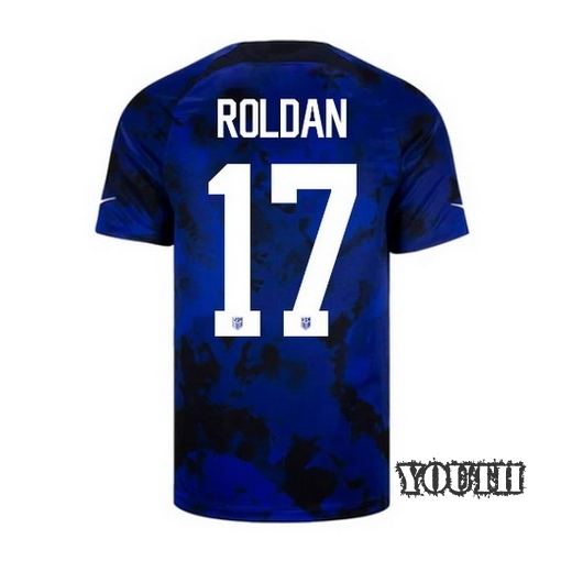 22/23 Cristian Roldan USA Away Youth Soccer Jersey