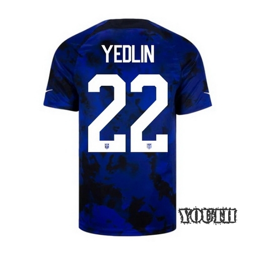 22/23 DeAndre Yedlin USA Away Youth Soccer Jersey