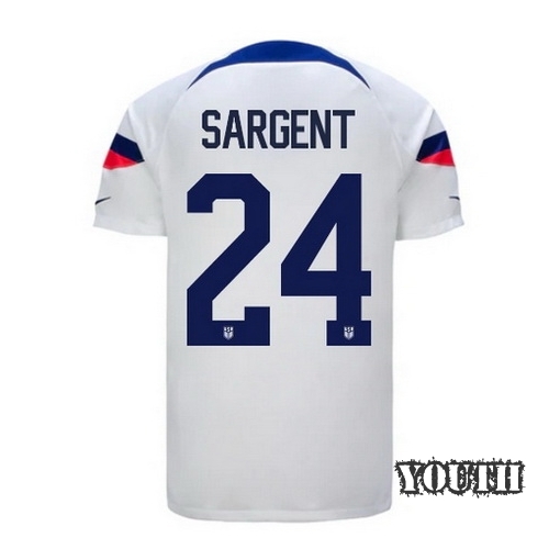 2022/23 Josh Sargent USA Home Youth Soccer Jersey