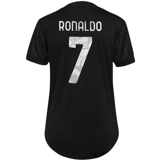21/22 Cristiano Ronaldo Juventus Away Women's Soccer Jersey - Click Image to Close
