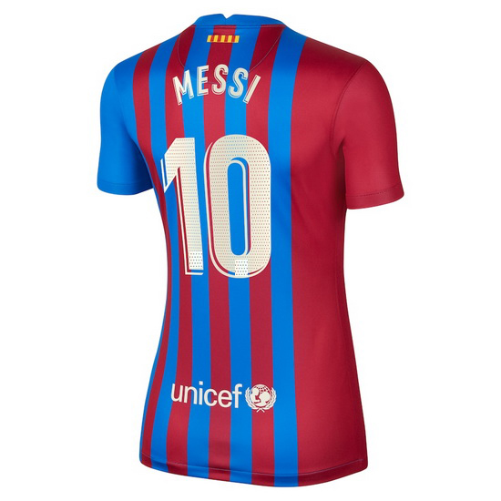 2021/22 Lionel Messi Barcelona Home Women's Soccer Jersey - Click Image to Close
