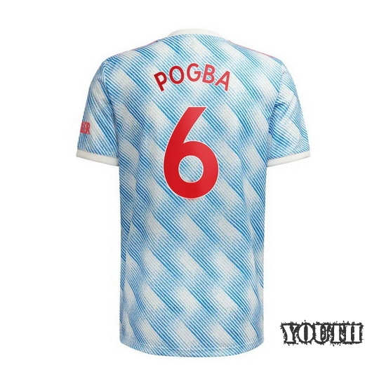 21/22 Paul Pogba Manchester United Away Youth Soccer Jersey