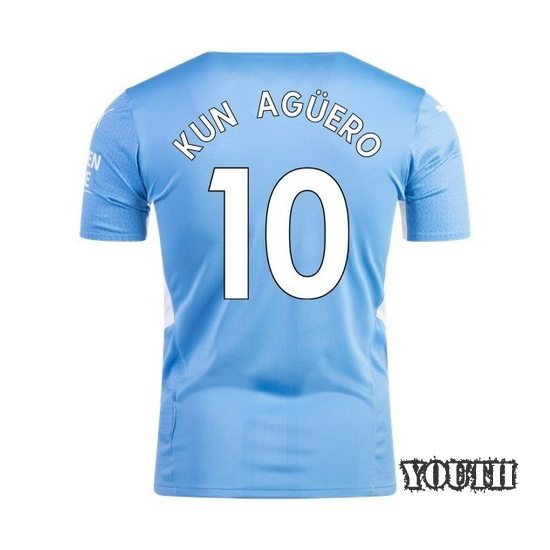2021/22 Sergio Aguero Manchester City Home Youth Soccer Jersey - Click Image to Close