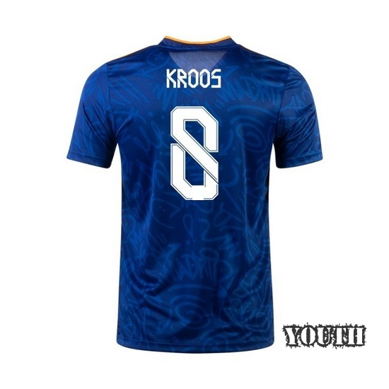 21/22 Toni Kroos Real Madrid Away Youth Soccer Jersey