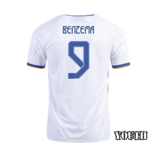 2021/22 Karim Benzema Real Madrid Home Youth Soccer Jersey