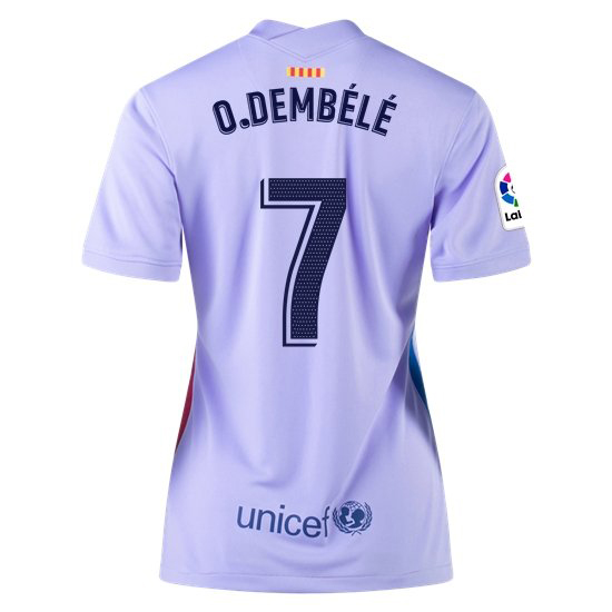 21/22 Ousmane Dembele Barcelona Away Women's Soccer Jersey - Click Image to Close