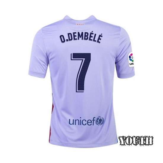 21/22 Ousmane Dembele Barcelona Away Youth Soccer Jersey