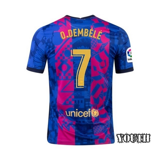 2021/2022 Ousmane Dembele Barcelona Third Youth Jersey