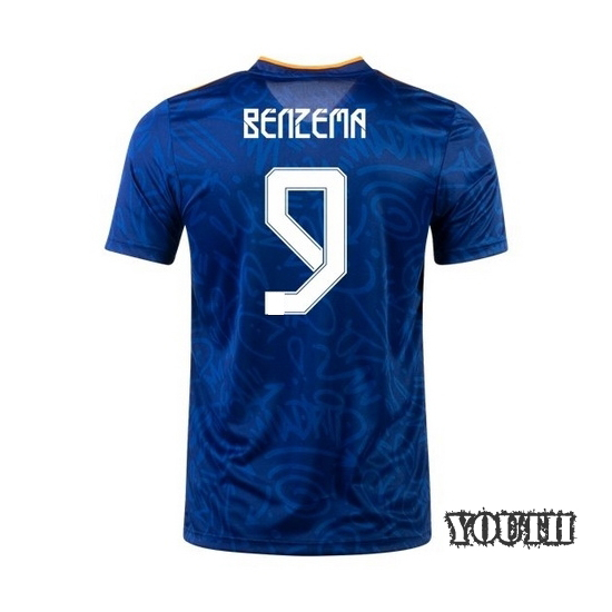 21/22 Karim Benzema Real Madrid Away Youth Jersey